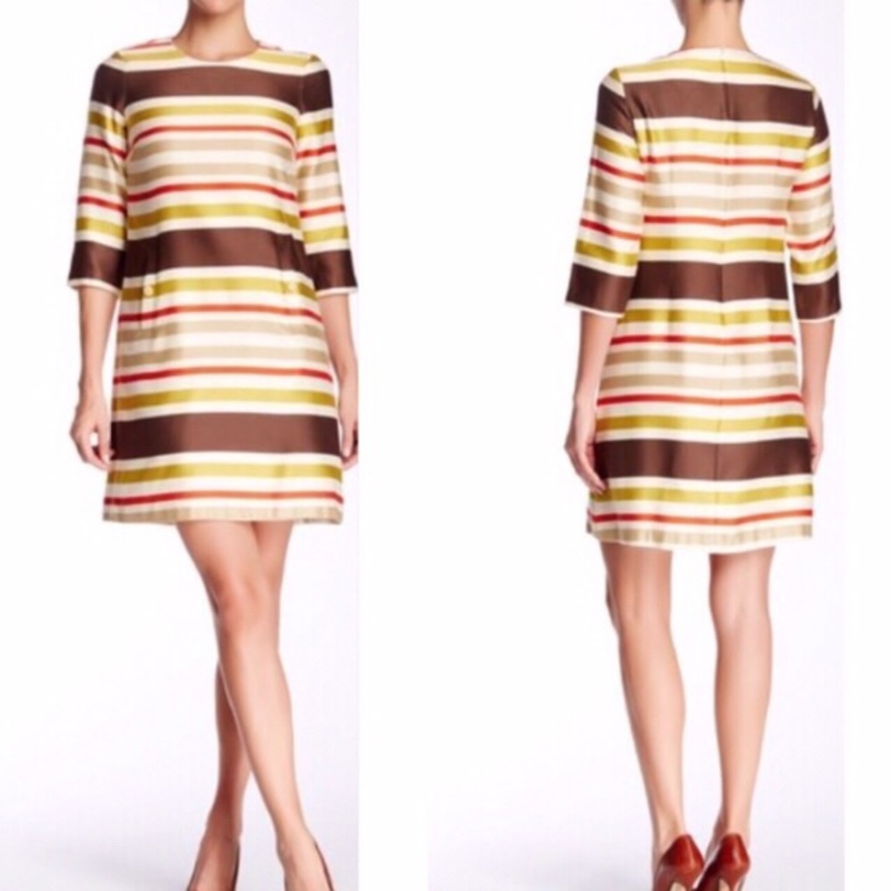 J.MCLAUGHLIN COLOR-BLOCK STRIPES DRESS